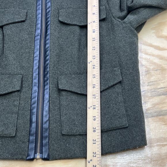 The Limited Wool Blend Cropped Moto Blazer Jacket Large Classic Forest Fairy - Picture 14 of 15